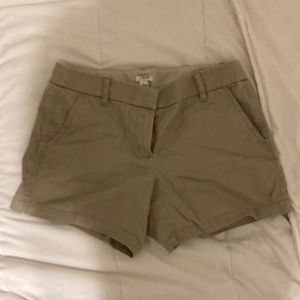 size 6 khaki j crew shorts